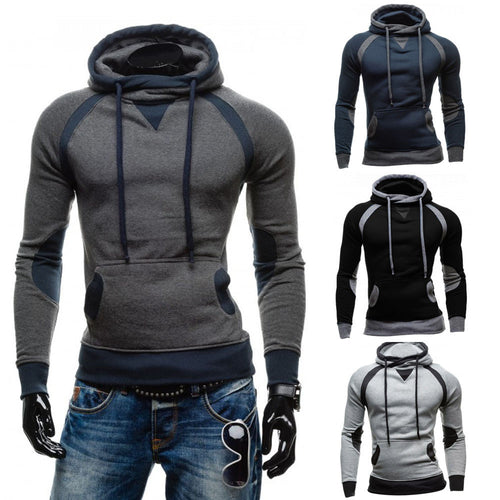 Men Winter Slim Hoodie Warm Pullover Sweatshirt Hooded Coat Outwear